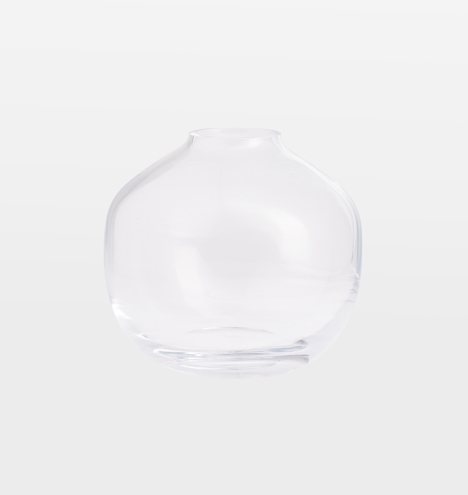 Audrey Low Round Clear Glass Vase - Image 0