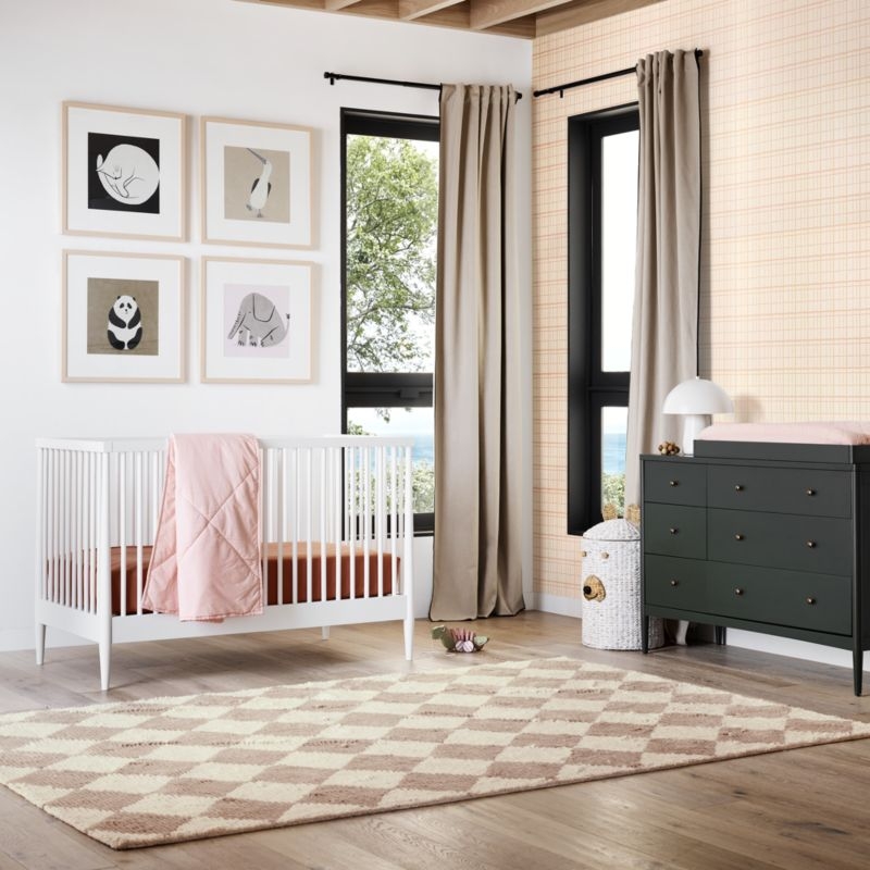 Hampshire White Wood Convertible Baby Crib with Toddler Bed Rail - Image 3