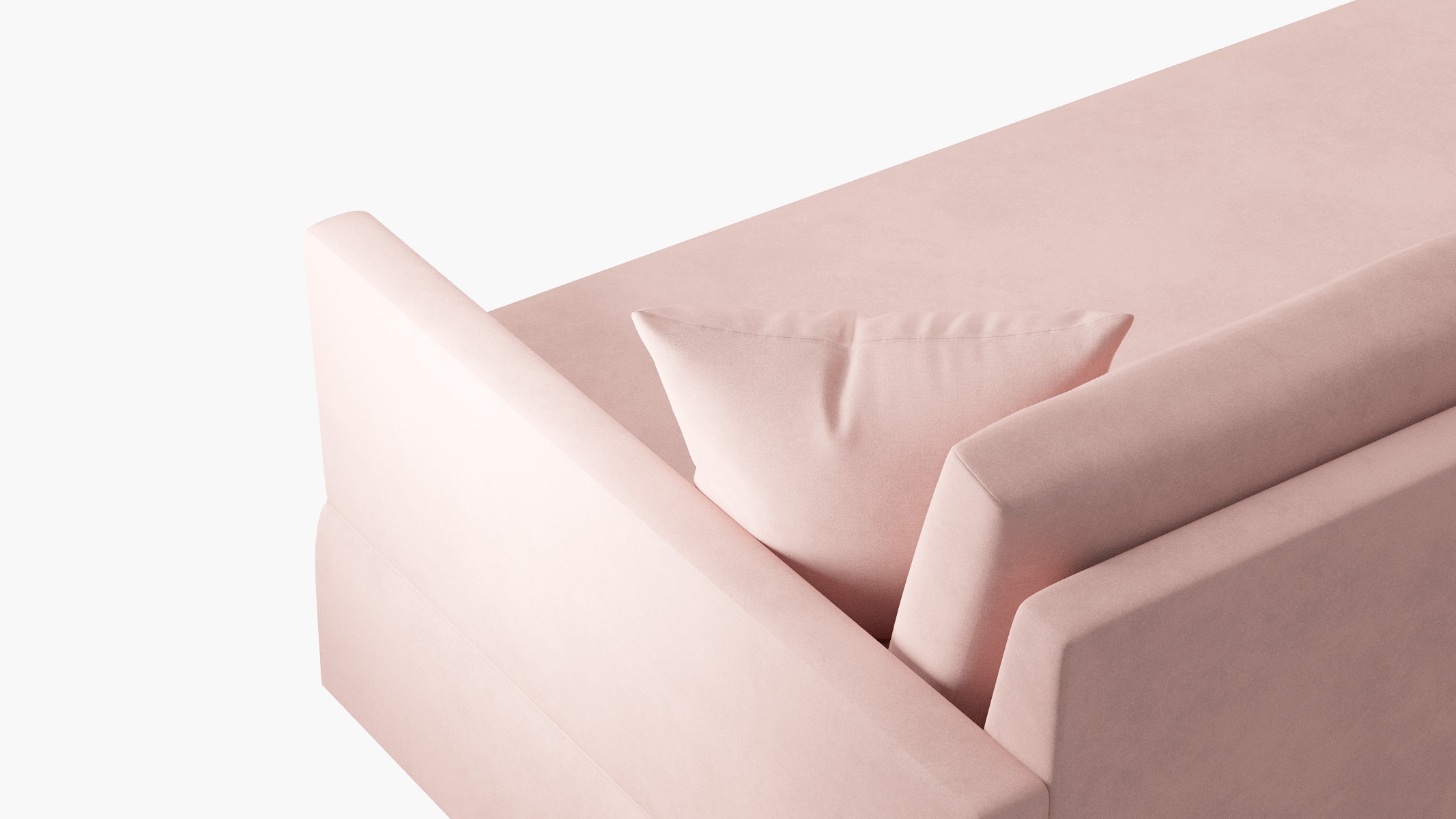 Skirted Track Arm Sofa, Blush Classic Velvet, Extra Deep (43") - Image 4