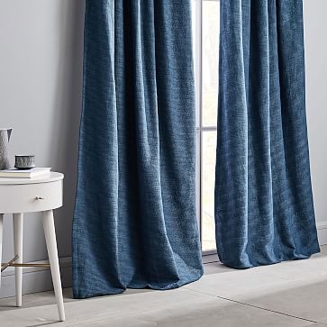 Textured Weave Curtain, Shadow Blue, 48"x96" - Image 1