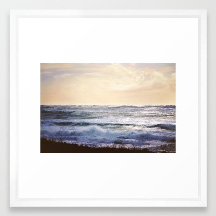 Surfs Up Framed Art Print by Sylvia Cook Photography - Vector White - MEDIUM (Gallery)-22x22 - Image 0