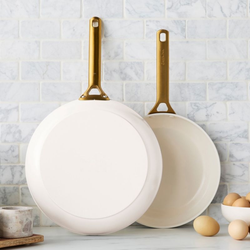GreenPan ™ Reserve Pro Cream Ceramic Non-Stick 10" and 12" Fry Pans Set - Image 1