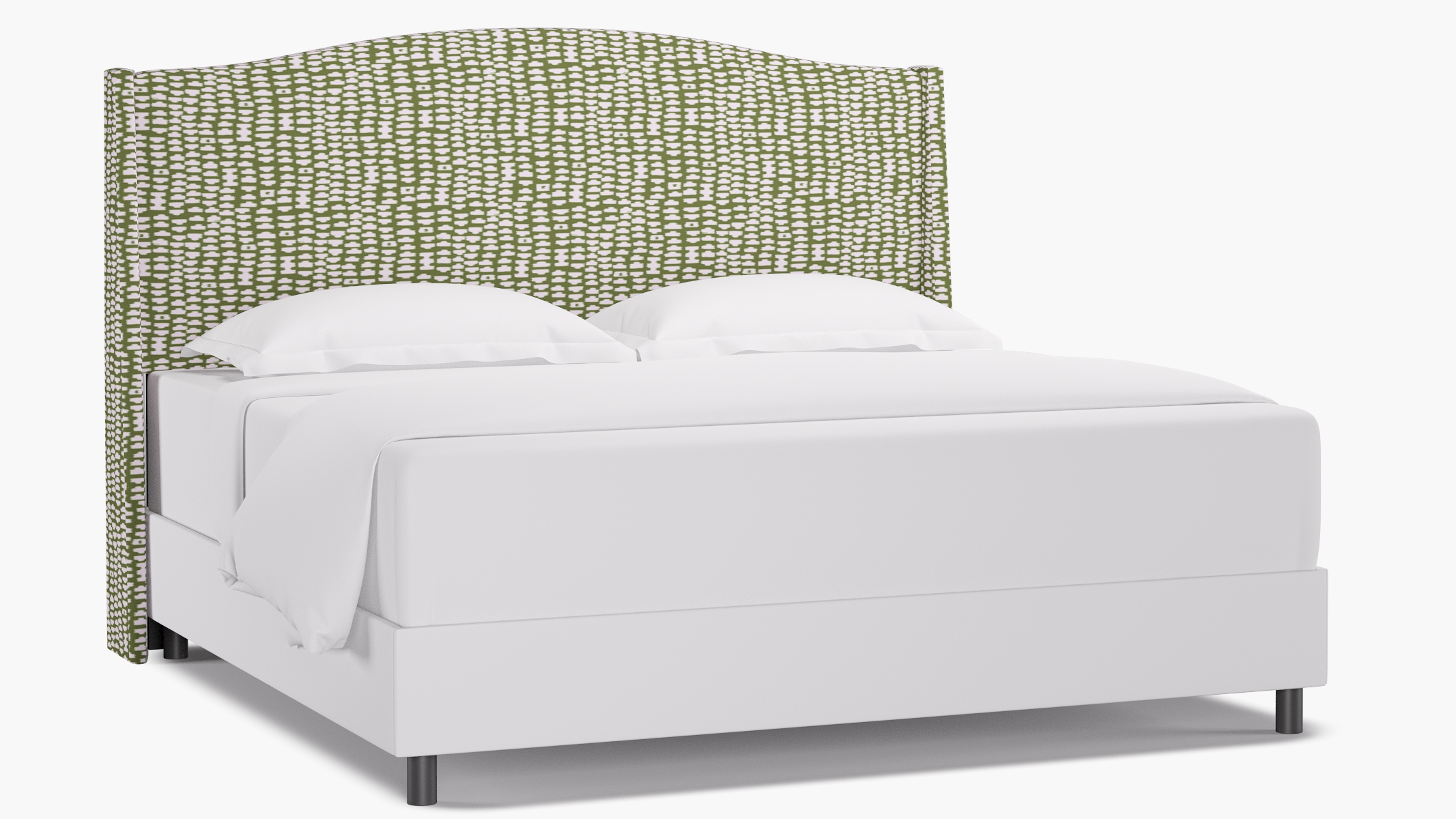 Classic Wingback Headboard, Olive Odalisque, King - Image 0