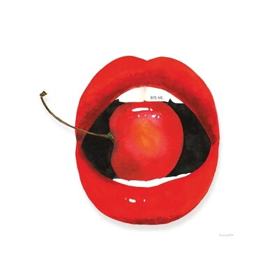 Cherry Lips by Mercedes Lopez Charro - Wrapped Canvas Painting - Image 0