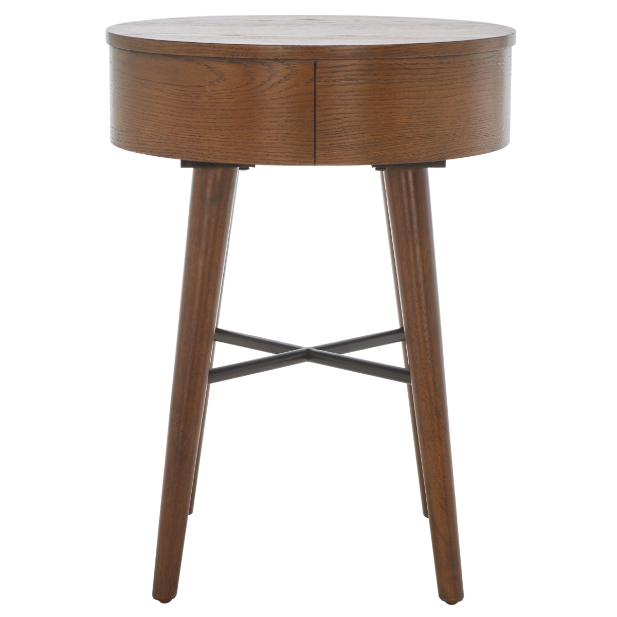 Scully 1 Drawer Nightstand - Medium Oak / Antique Gold - Safavieh - Image 8