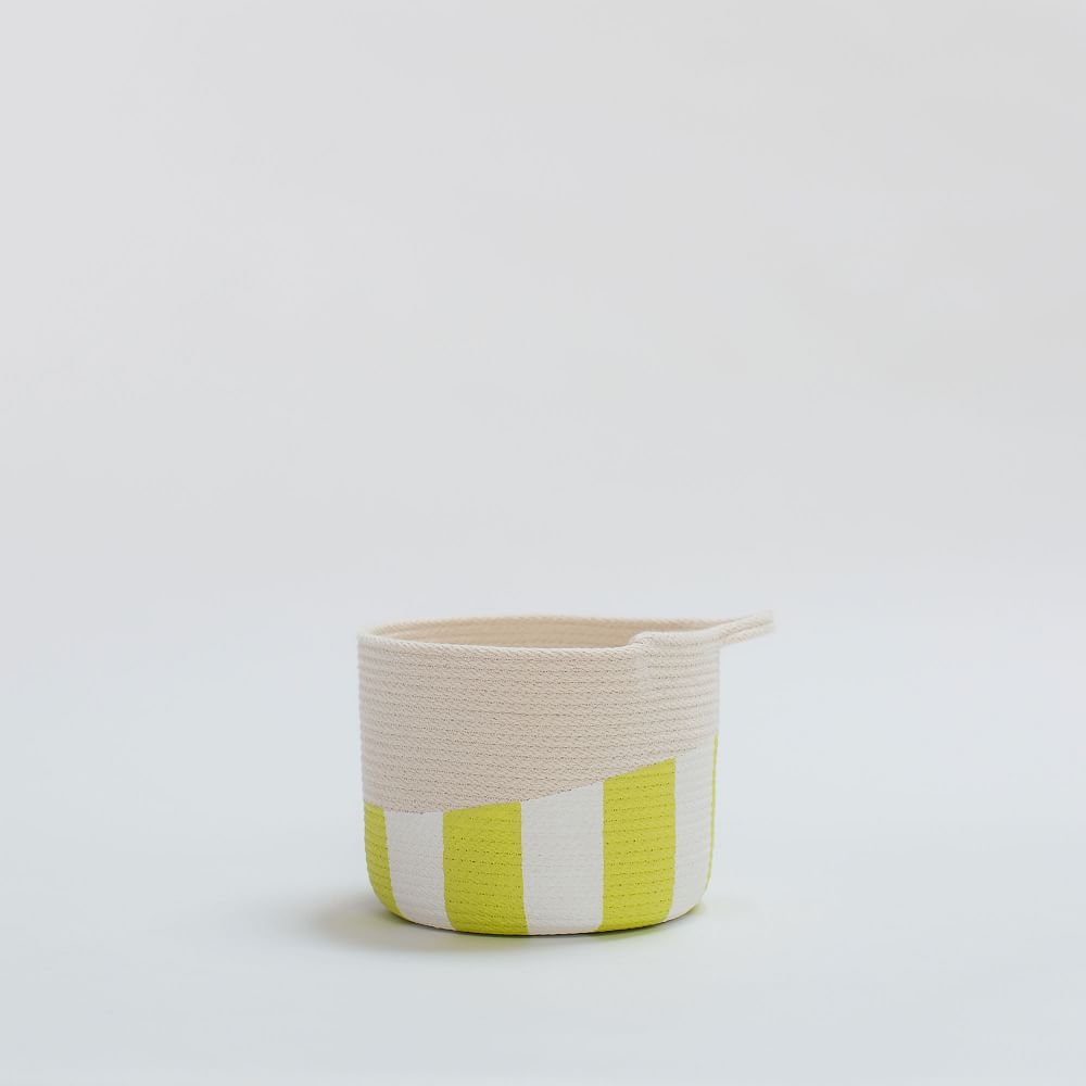 Basket, Striped, Chartreuse - Image 0