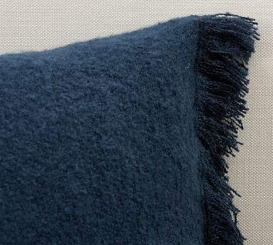 Boucle Lumbar Pillow Cover, 14 x 20", Riviera Blue - Image 3