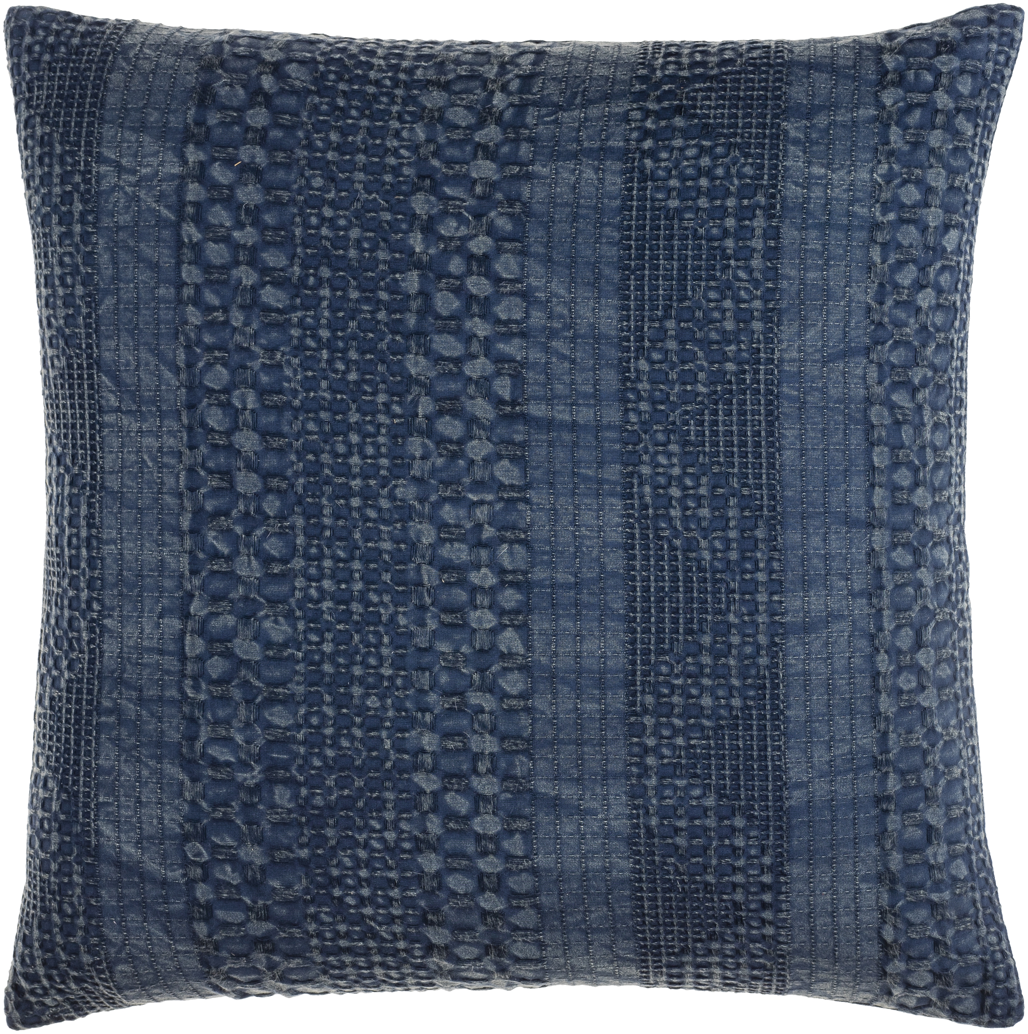 Washed Waffle Throw Pillow, 18" x 18", with down insert - Image 0
