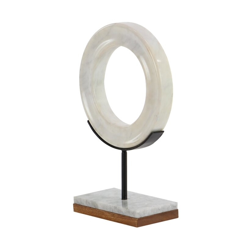 Modern Marble Ring Sculpture, Large - Image 1