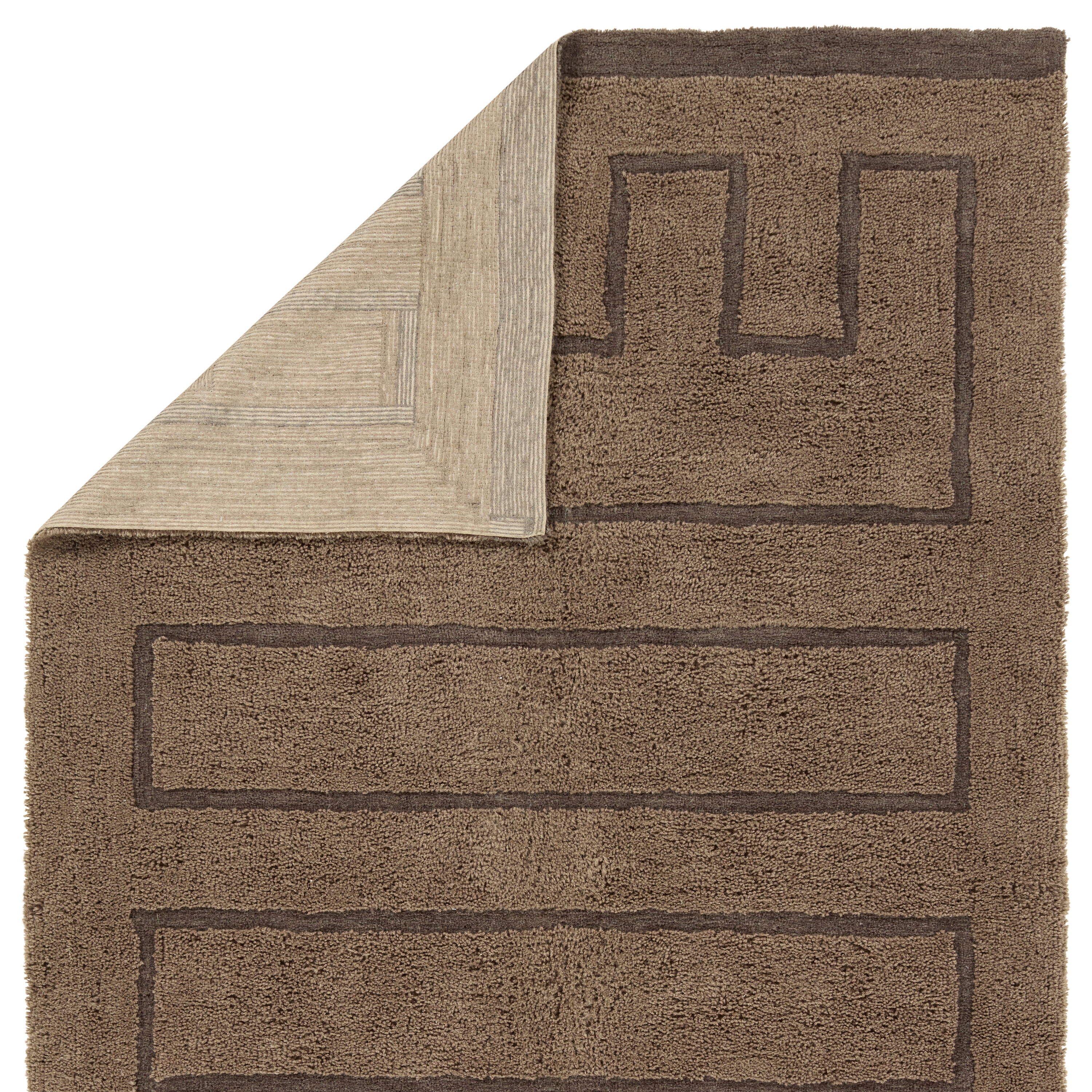 Ziyan AIB04 Handmade Geometric Brown Area Rug (8'6"x11'6") - Image 2