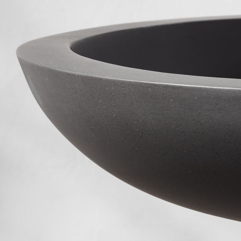 Flatform Charcoal Cement Birdbath - Image 1