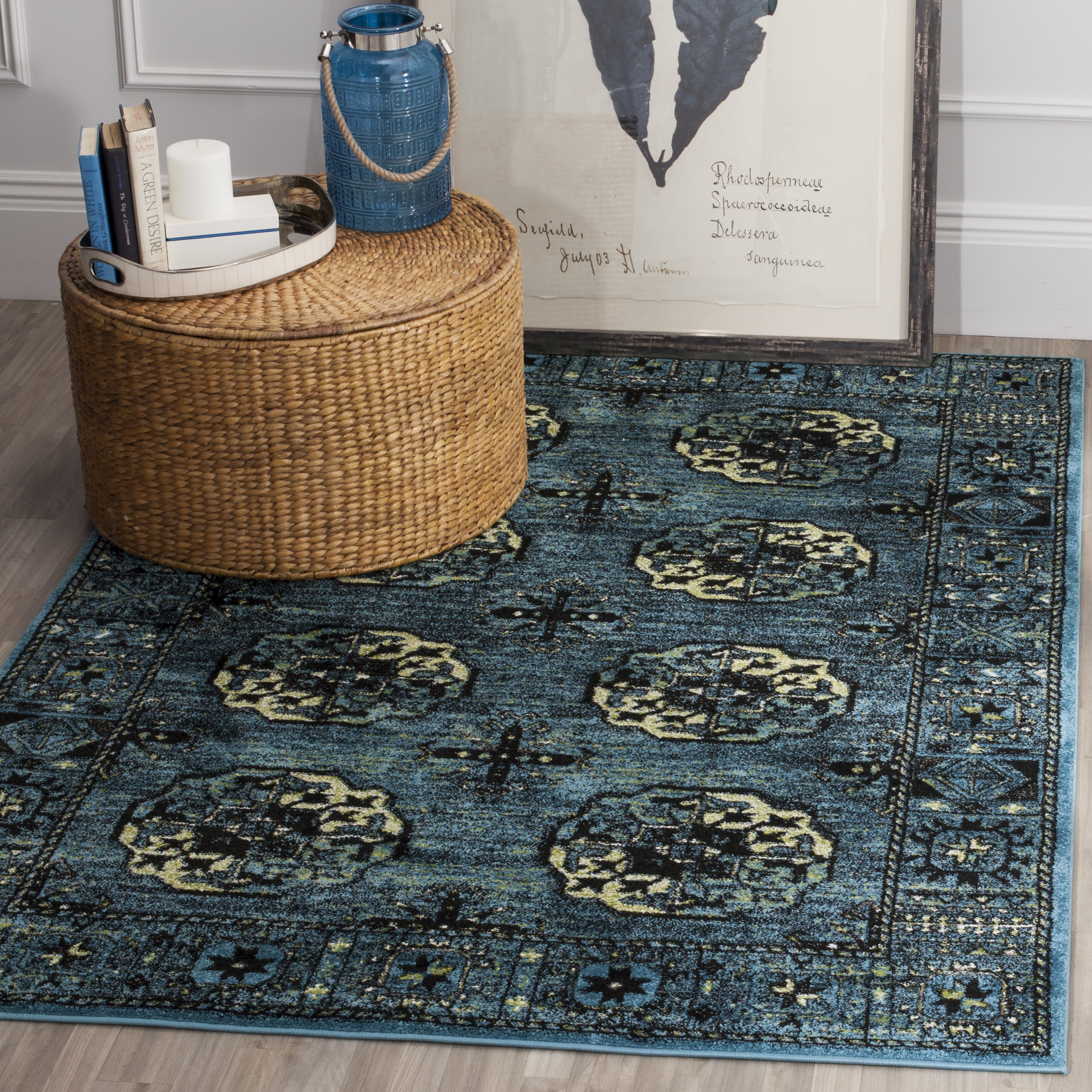 Arlo Home Woven Area Rug, VTH212D, Blue/Multi,  6' 7" X 9' - Image 1