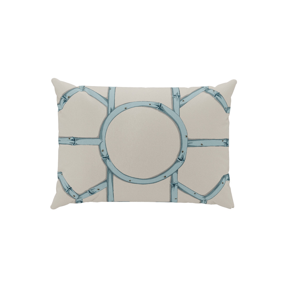 Outdoor Lumbar Pillow | Blue Baldwin Bamboo - Image 0