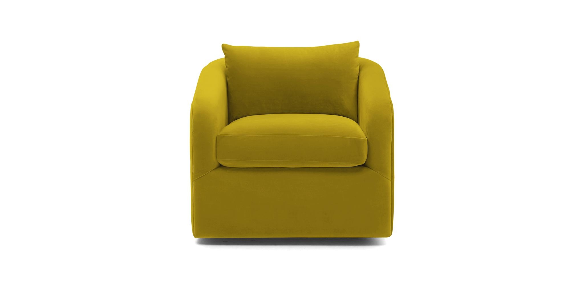 Yellow Amelia Mid Century Modern Swivel Chair - Bloke Goldenrod - Image 0