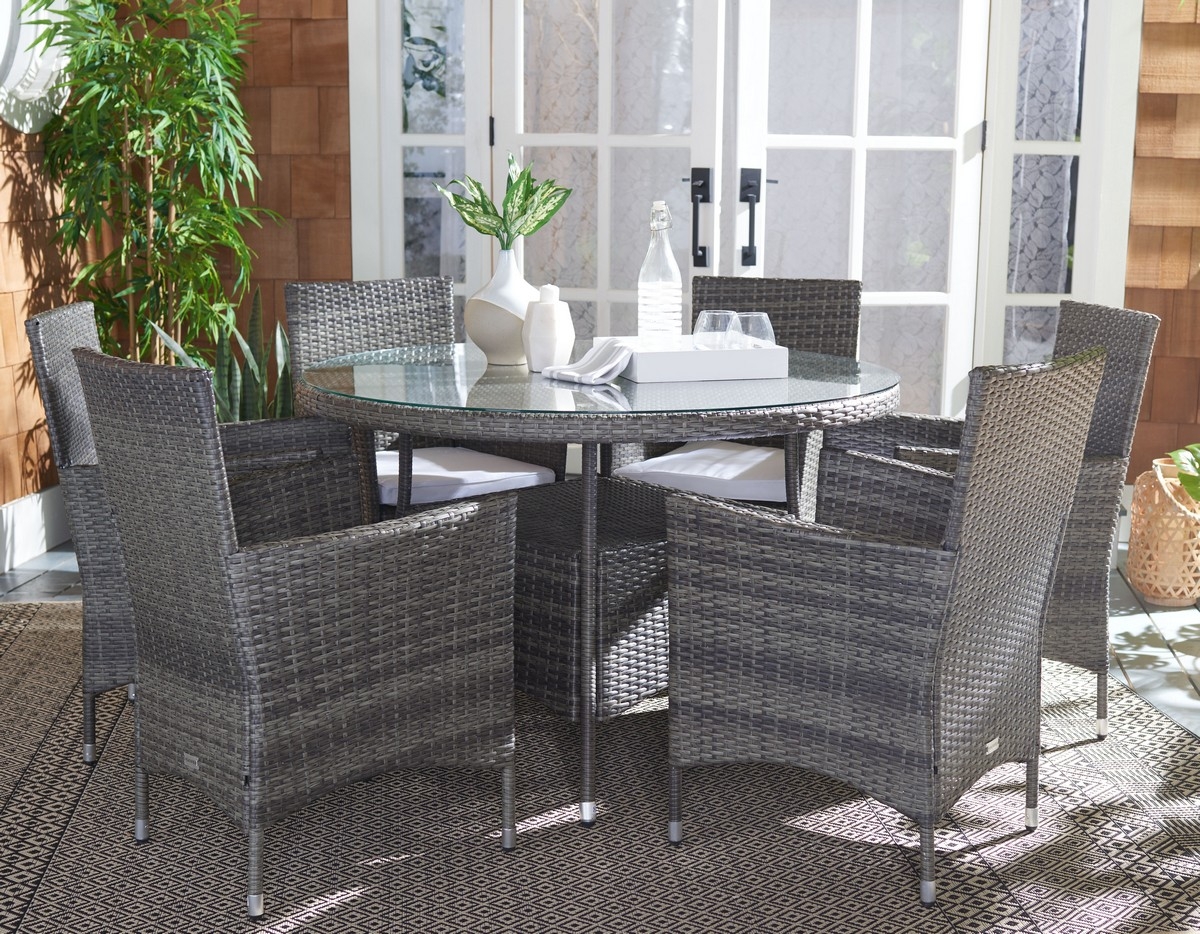 Challe Dining Set - Grey Brown/White - Safavieh - Image 1