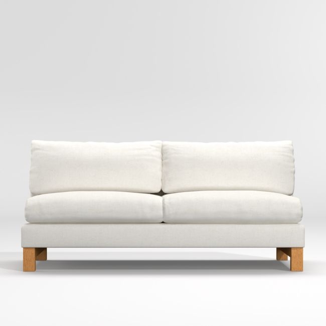 Pacific 2-Seat Armless Sofa with Wood Legs - Image 0