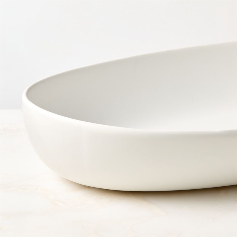 Mori Matte White Oval Serving Bowl Extra Large - Image 3