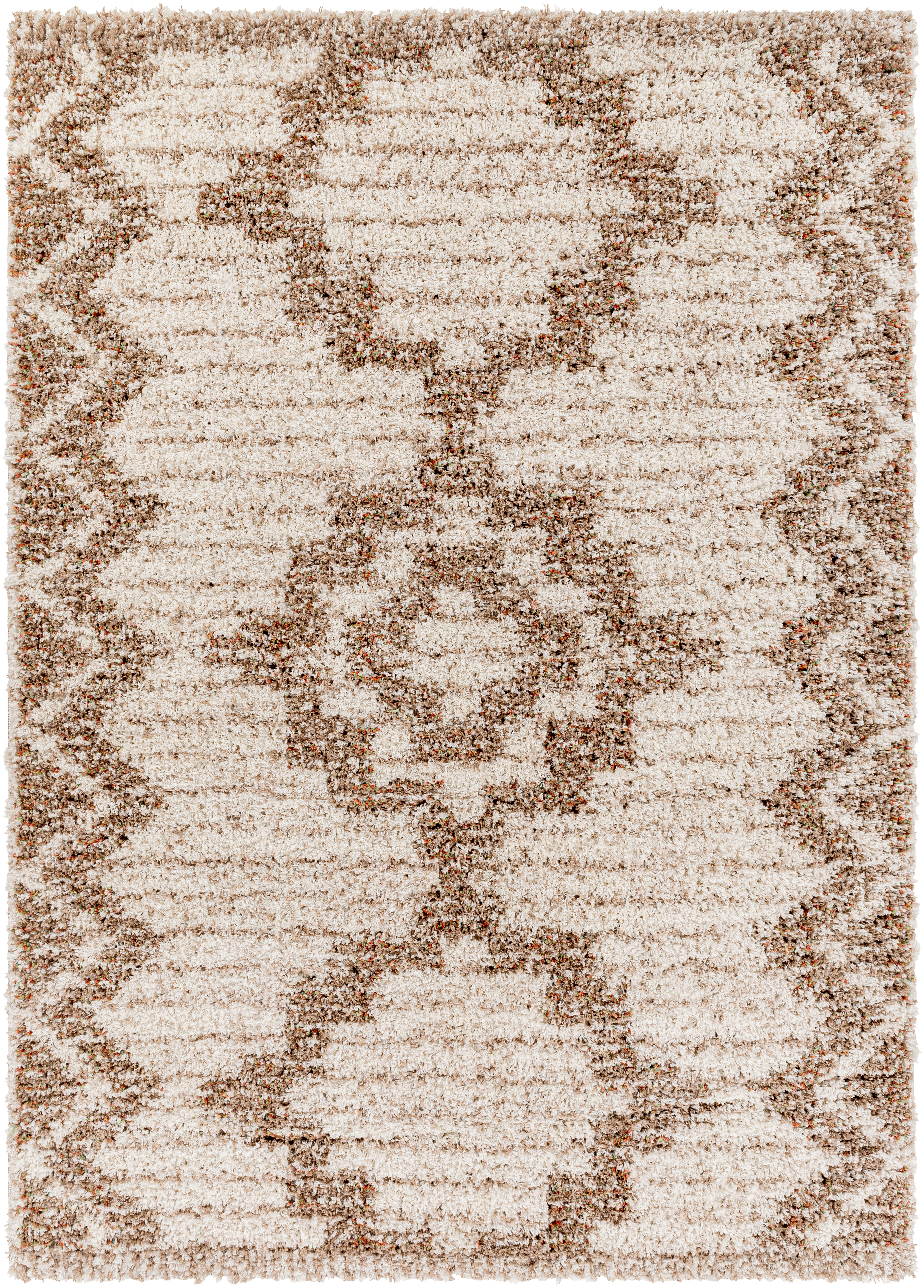 Capella Shag Beige Indoor 6'7" x 9' Machine Woven Rug - Image 0