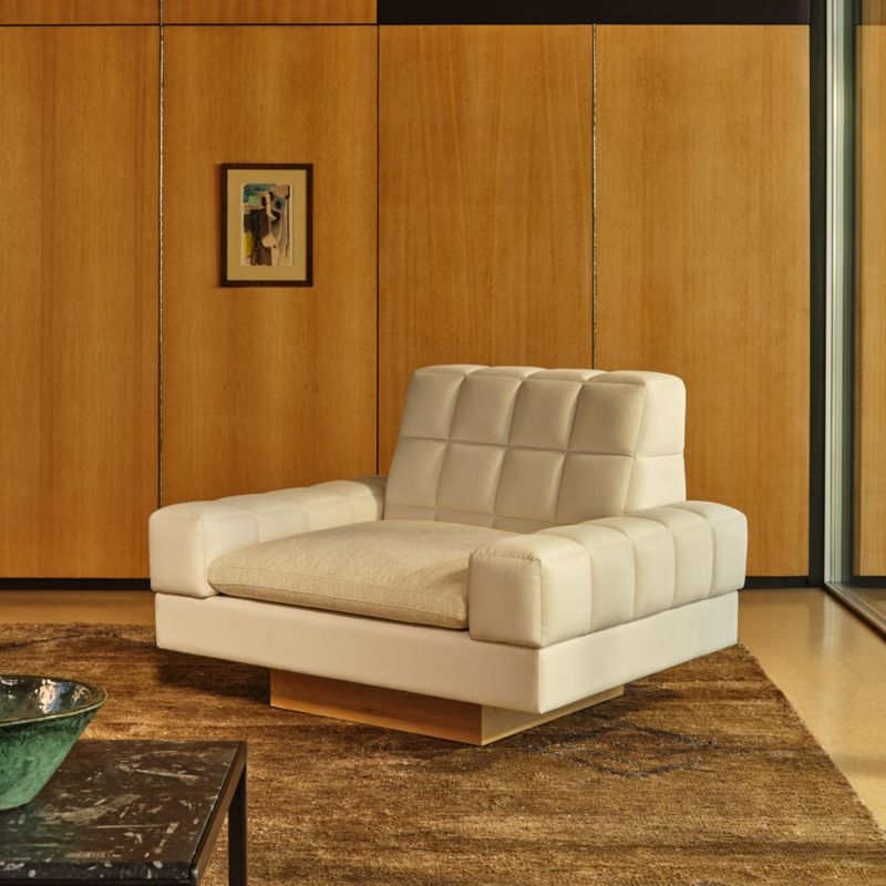 Kanan Natural Quilted Dual Fabric Accent Chair by Kravitz Design - Image 7