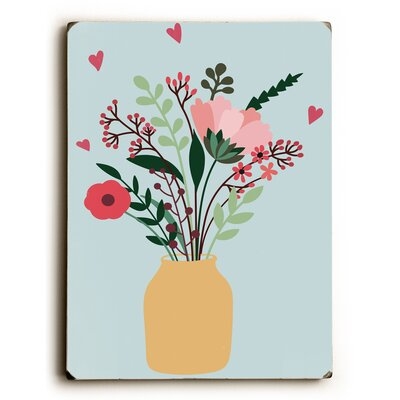 Flowers In Vase -  9X12 Solid Wood Wall Decor By OBC - Image 0