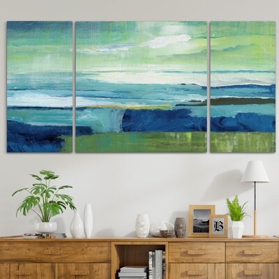 A Premium 'Blue Sands' Painting Multi-Piece Image on Canvas - Image 0