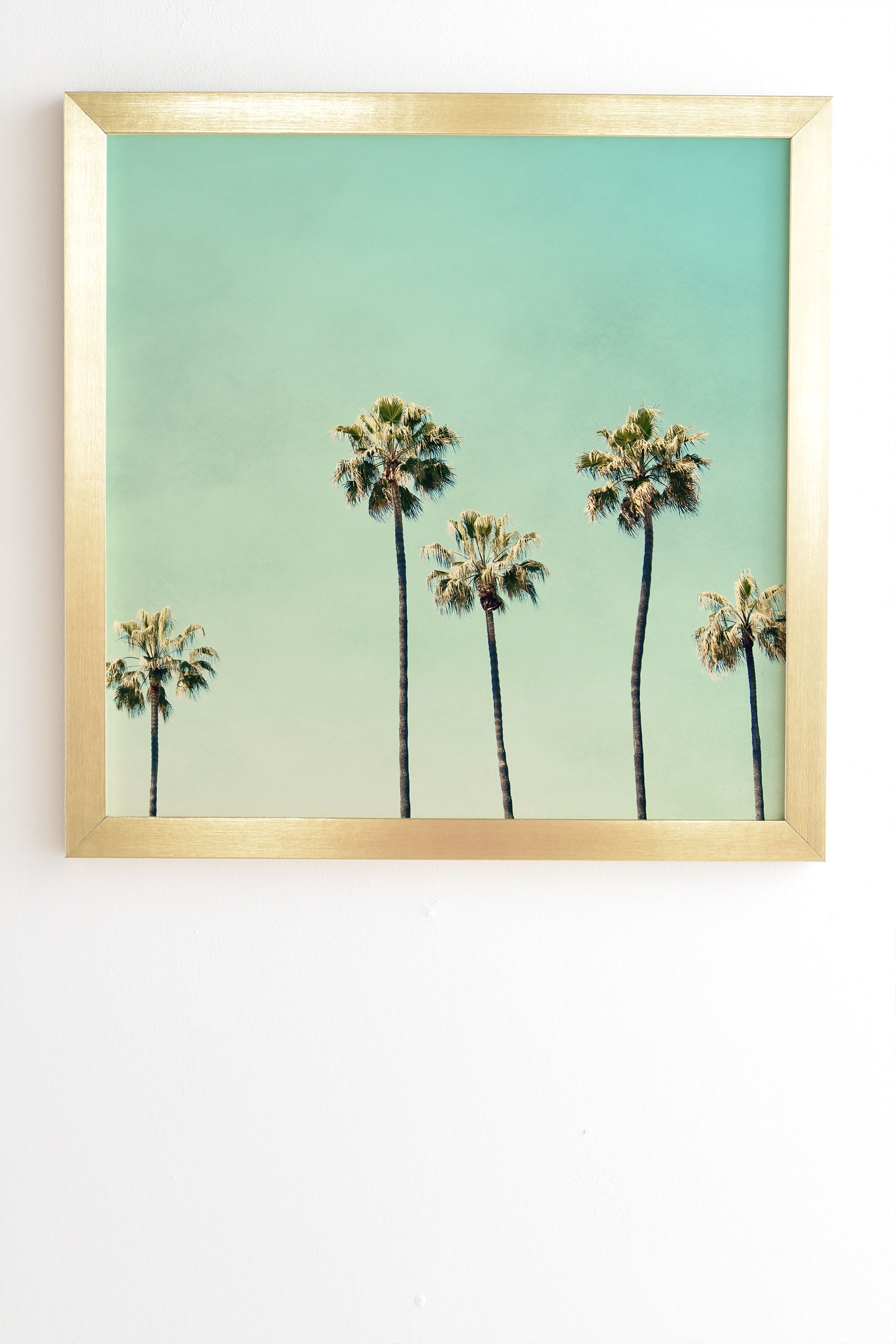 Palm Tree Ombre by Bree Madden - Framed Wall Art Basic Gold 8" x 9.5" - Image 1