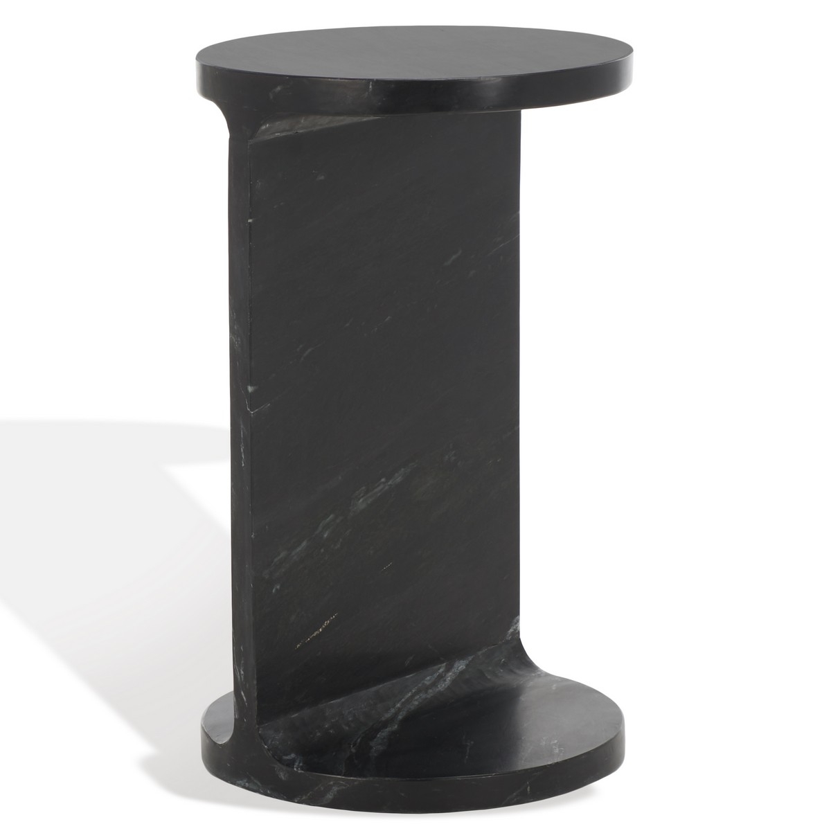 Melinda Marble "C" Accent Table - Black - Image 0