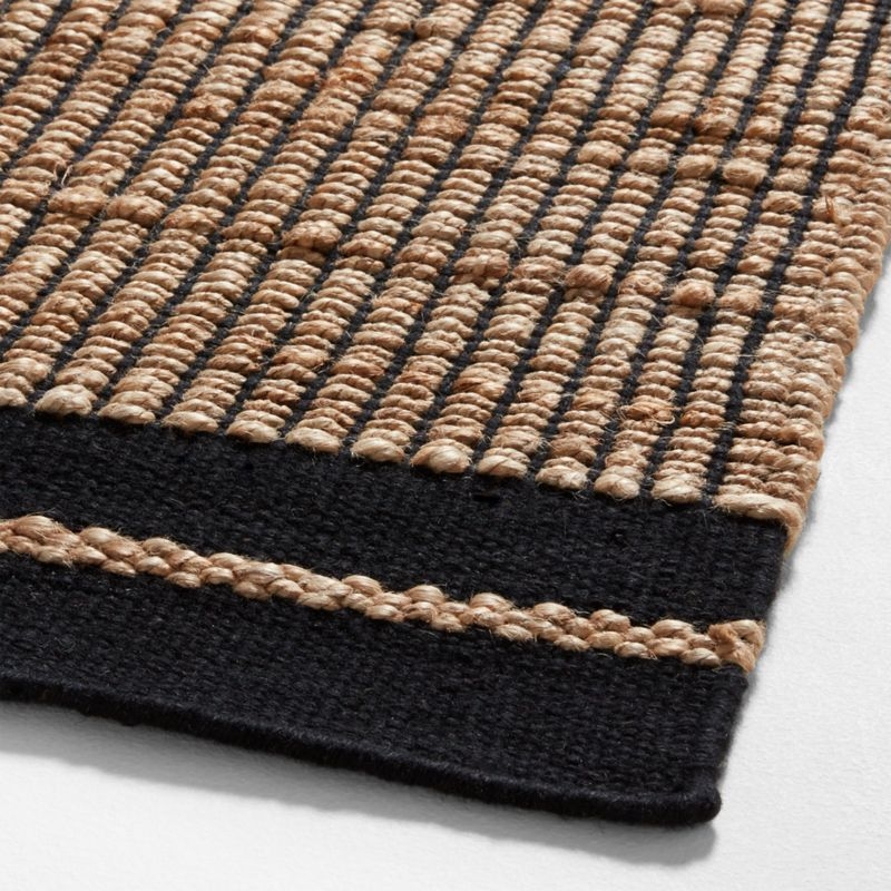 Santa Cruz Jute/Wool Blend Handwoven Black Border Area Rug 10'x14' - Image 1