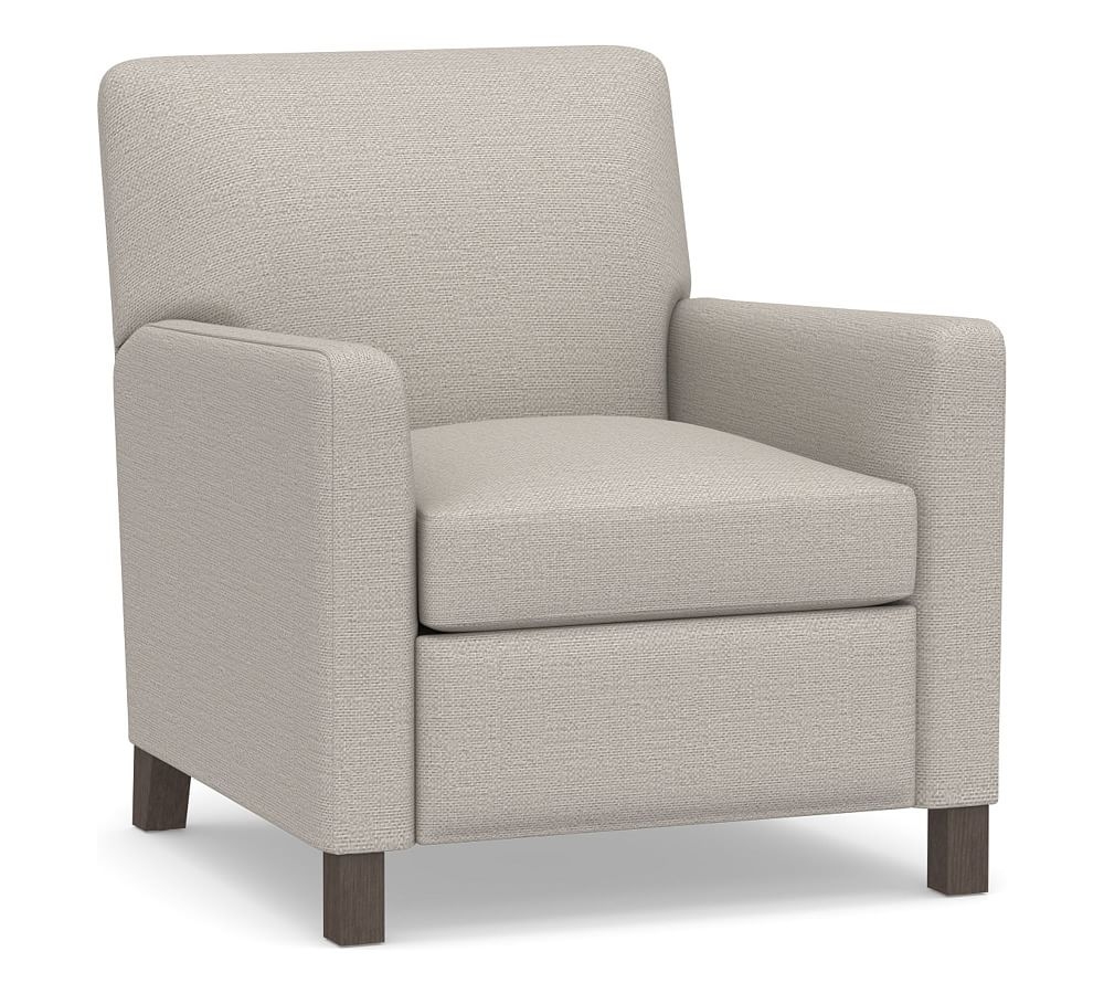 Howard Upholstered Recliner, Polyester Wrapped Cushions, Chunky Basketweave Stone - Image 0