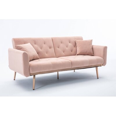 Accent Sofa .Loveseat Sofa With Rose Gold Metal Feet - Image 0
