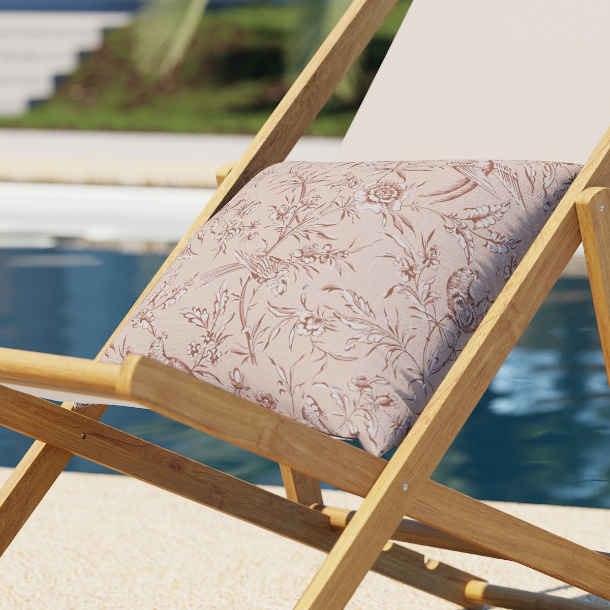 Outdoor 20" Throw Pillow, Blush Aviary, 20" x 20" - Image 1