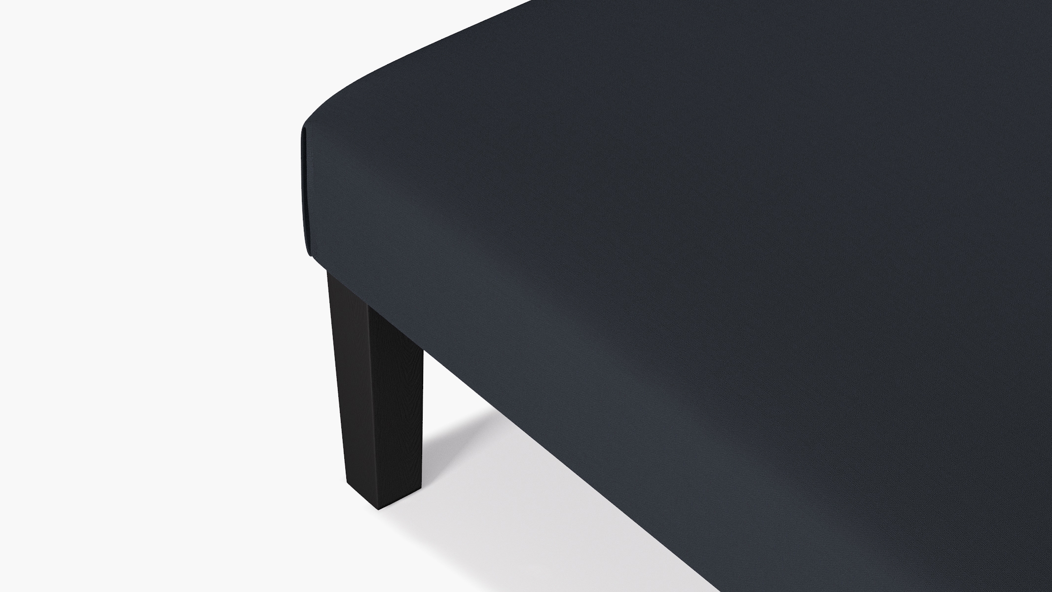 Cocktail Ottoman, Navy Everyday Linen, Black - Image 2