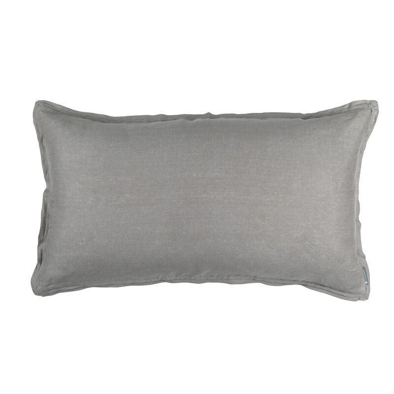 Lili Alessandra Bloom Linen Feathers Lumbar Pillow - Image 0