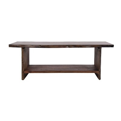 Storage Bench With Open Shelf And Live Edge, Brown - Image 0