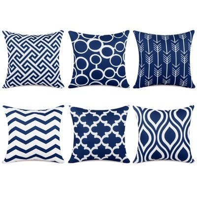 Topfinel Durable Canvas Square Decorative Throw Pillows Cushion Covers For Sofa Indoor/Outdoor - Image 0