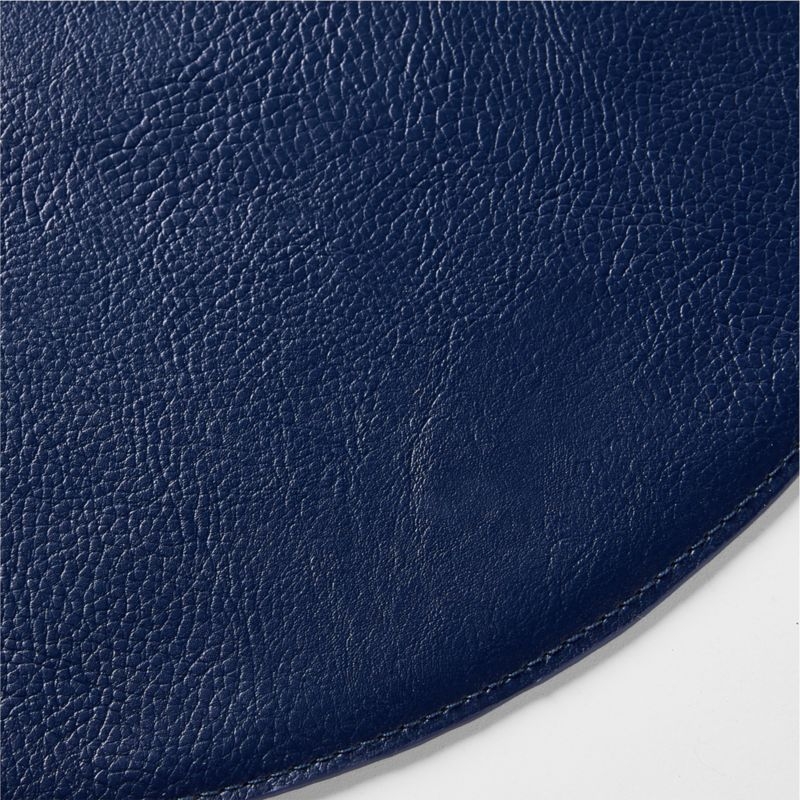 Maxwell Round Navy Blue Easy-Clean Placemat - Image 1