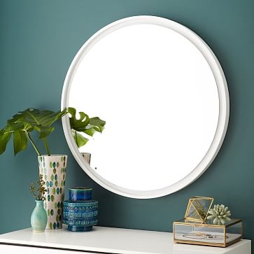 Floating Wood Mirror, White - Image 0