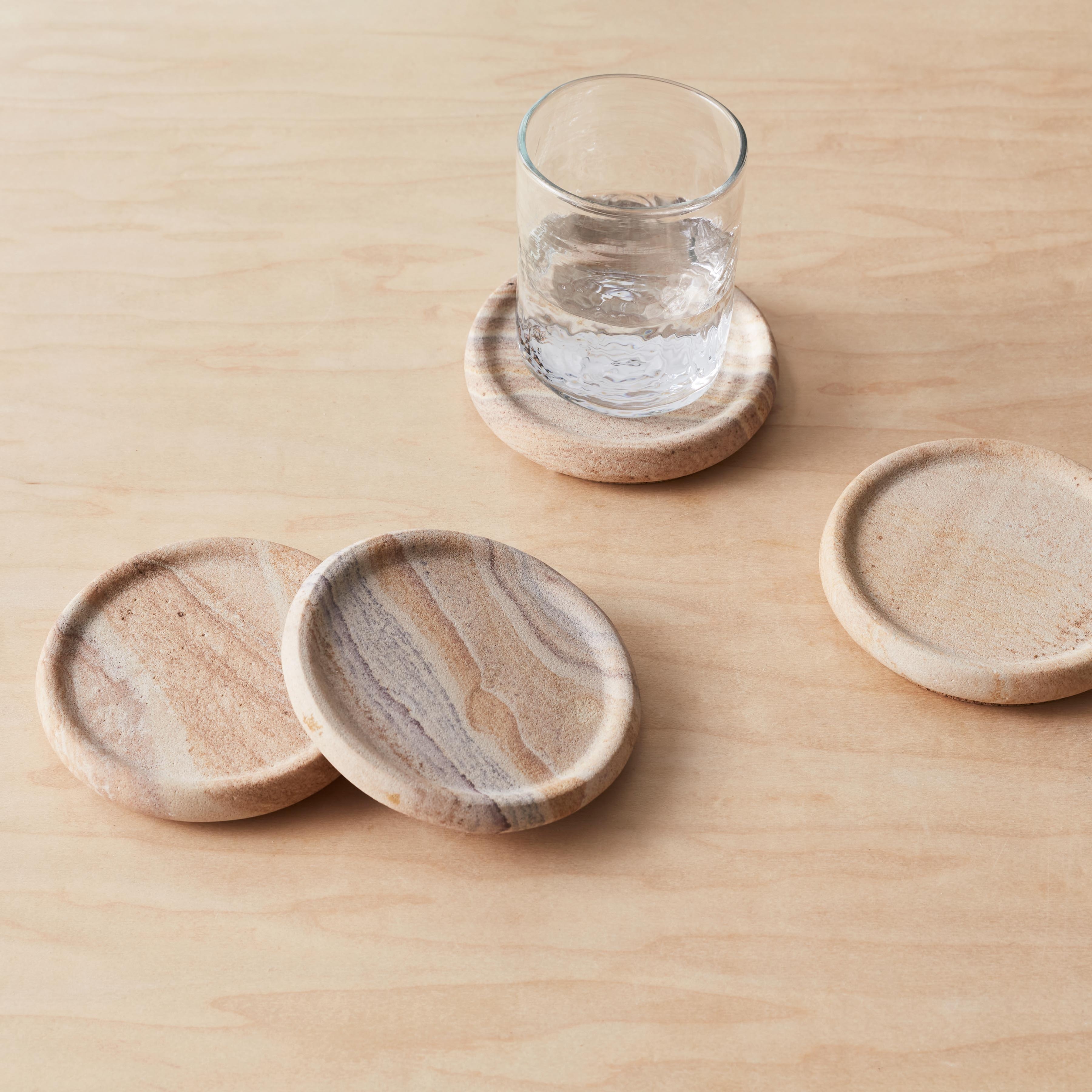The Citizenry Eshana Sandstone Coasters | Natural - Image 1