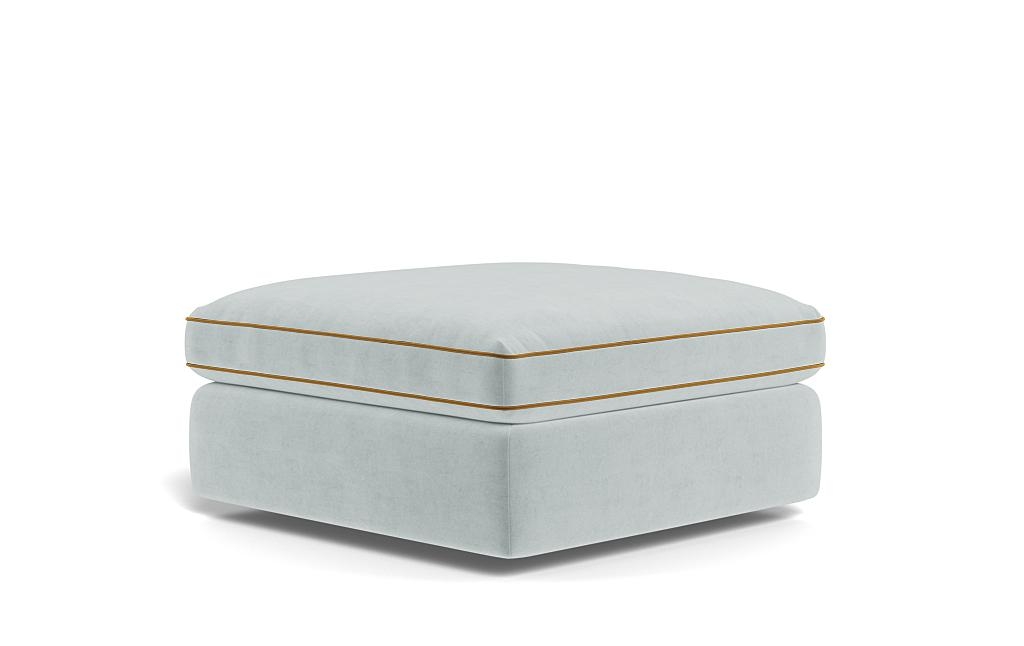 James Square Ottoman with Contrast Piping and Storage Option - Image 2