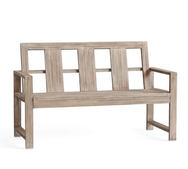 Indio Porch Bench Frame, Weathered Gray - Image 2