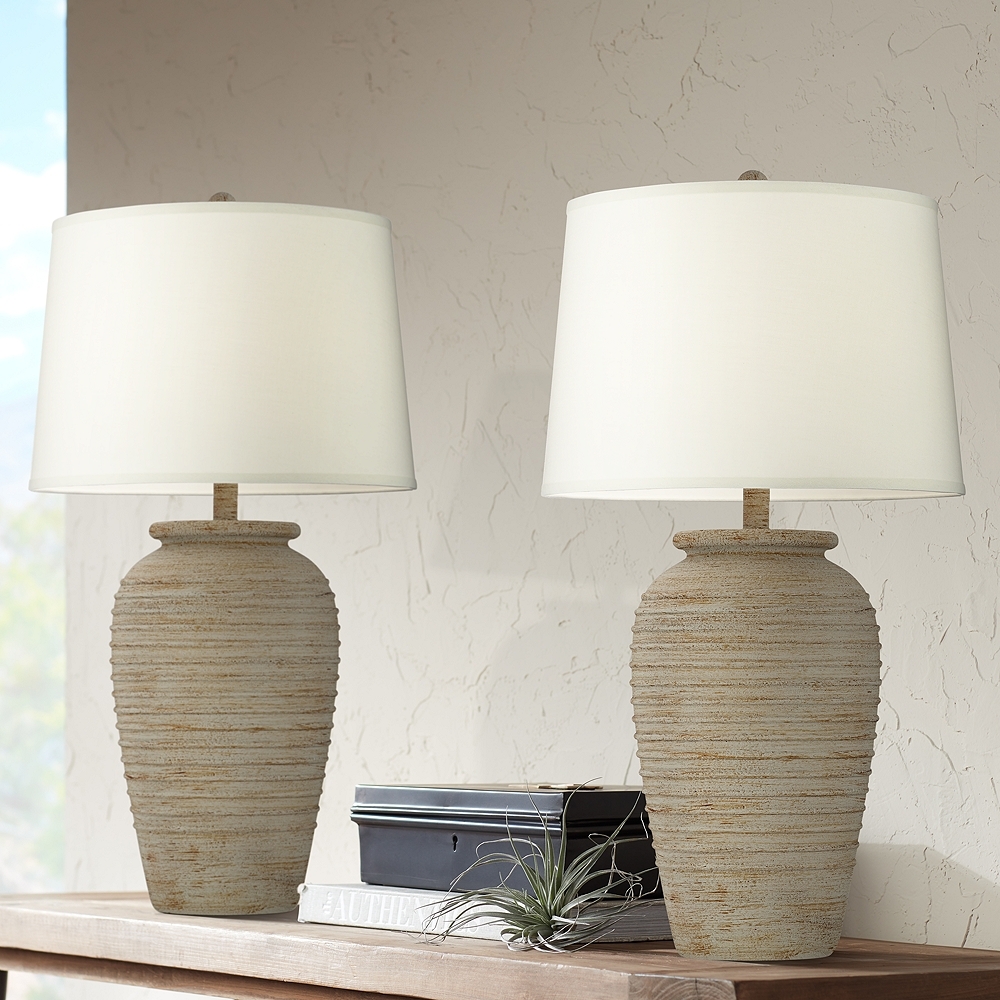 John Timberland Austin 28" Rustic Sand Southwest Table Lamps Set of 2 - Image 0