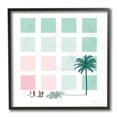 Tropical Palms And Beach Goers Geometric Pattern - Image 0