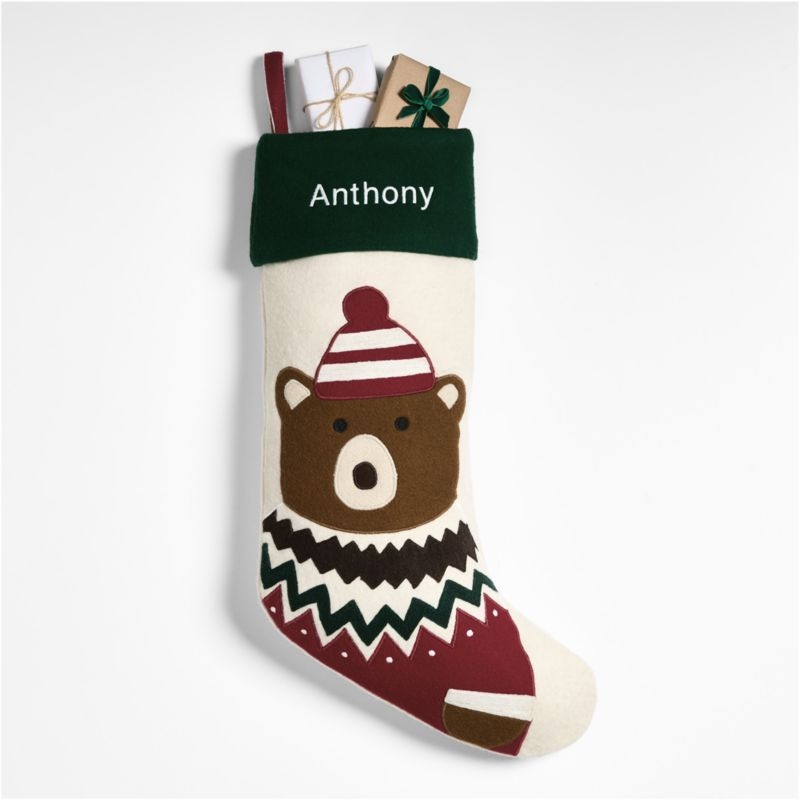 Fair Isle Friends Bear Christmas Stocking by Joan Anderson - Image 3