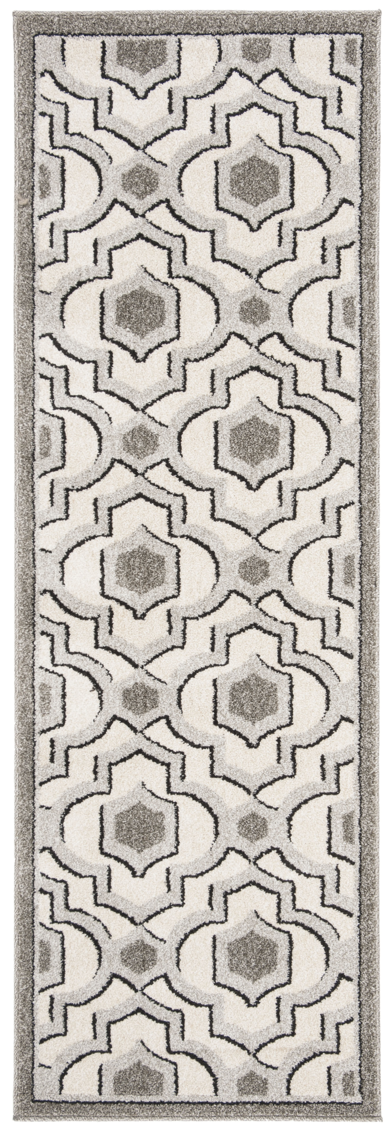 Arlo Home Indoor/Outdoor Woven Area Rug, AMT432E, Ivory/Grey,  2' 3" X 7' - Image 0