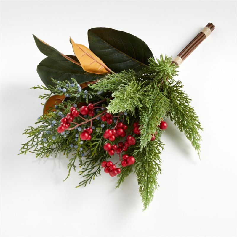 Faux Cypress and Berry Leaf Bunch 19" - Image 3
