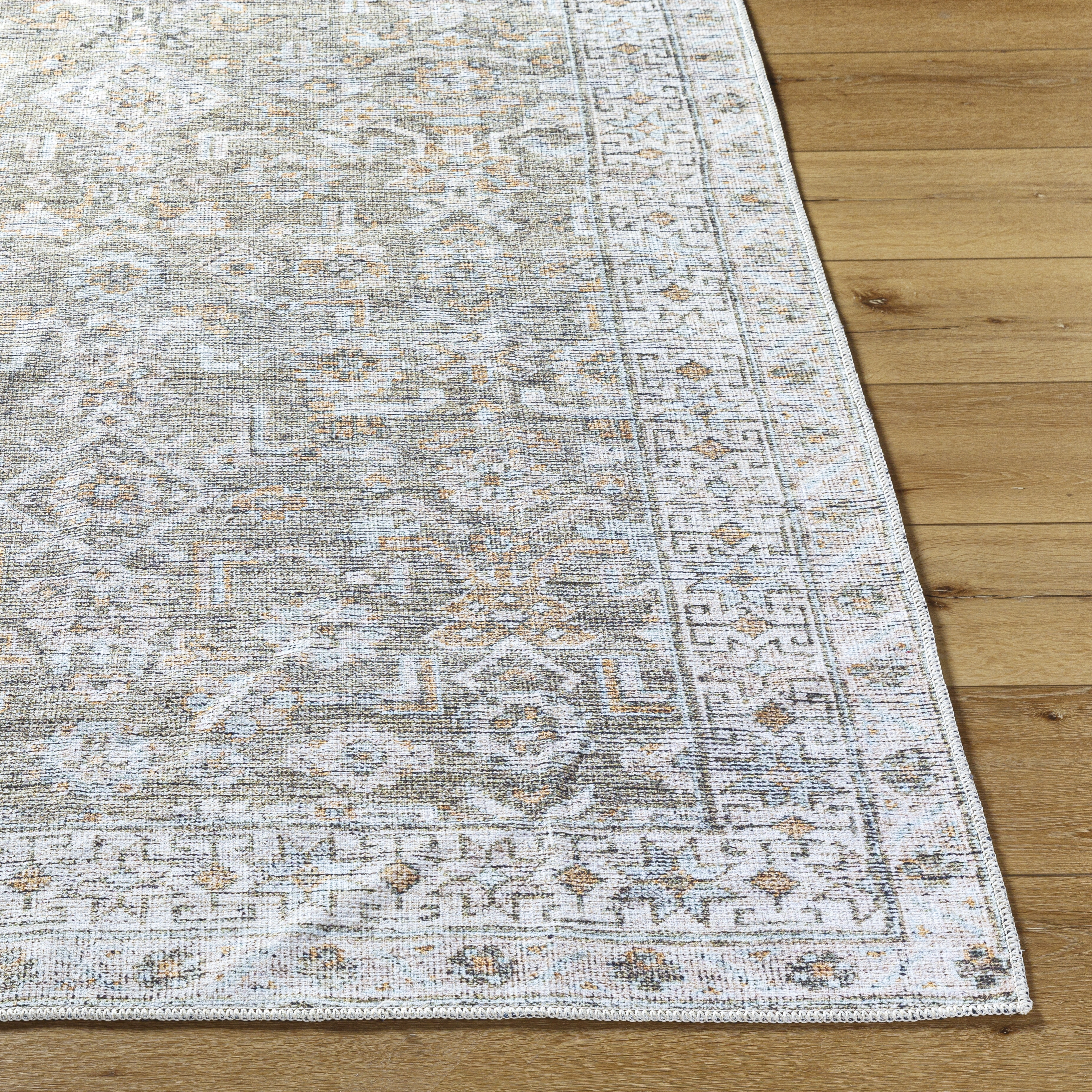 Darling Green Indoor 5'3" x 7' Machine Woven Rug - Image 2