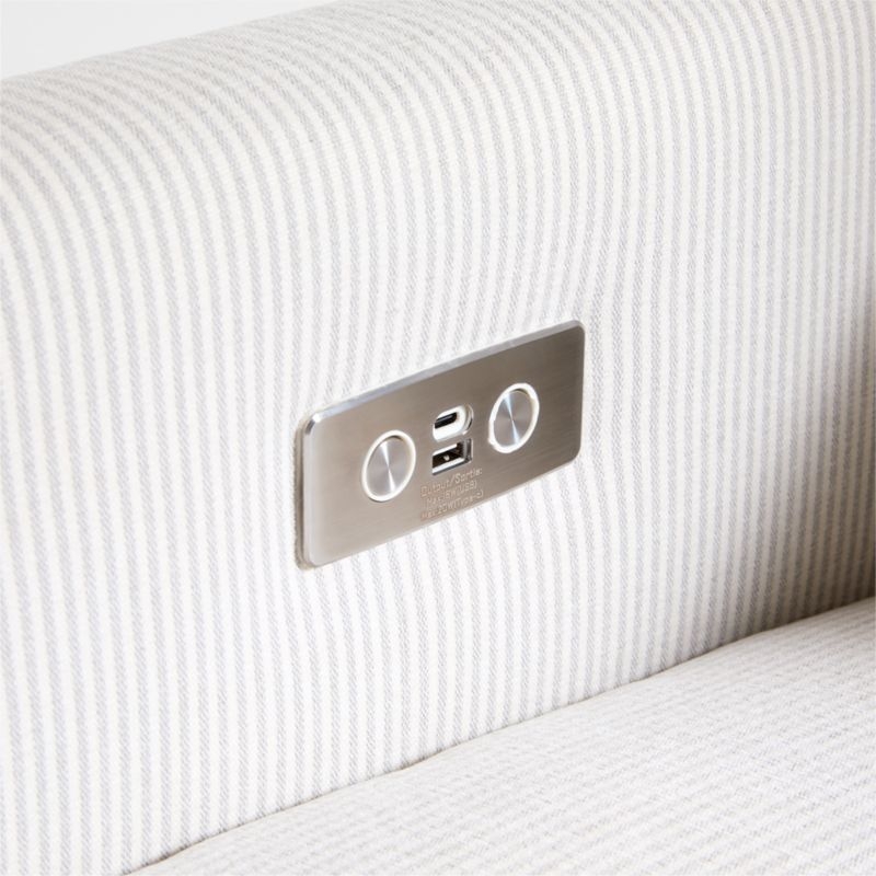 Babyletto Kiwi Striped Grey Nursery Glider Recliner Chair - Image 4