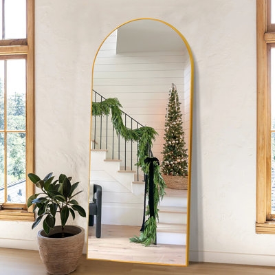 Polkton Accent Arch-Top Metal Full Length Mirror, Floor And Wall Mirror - Image 0