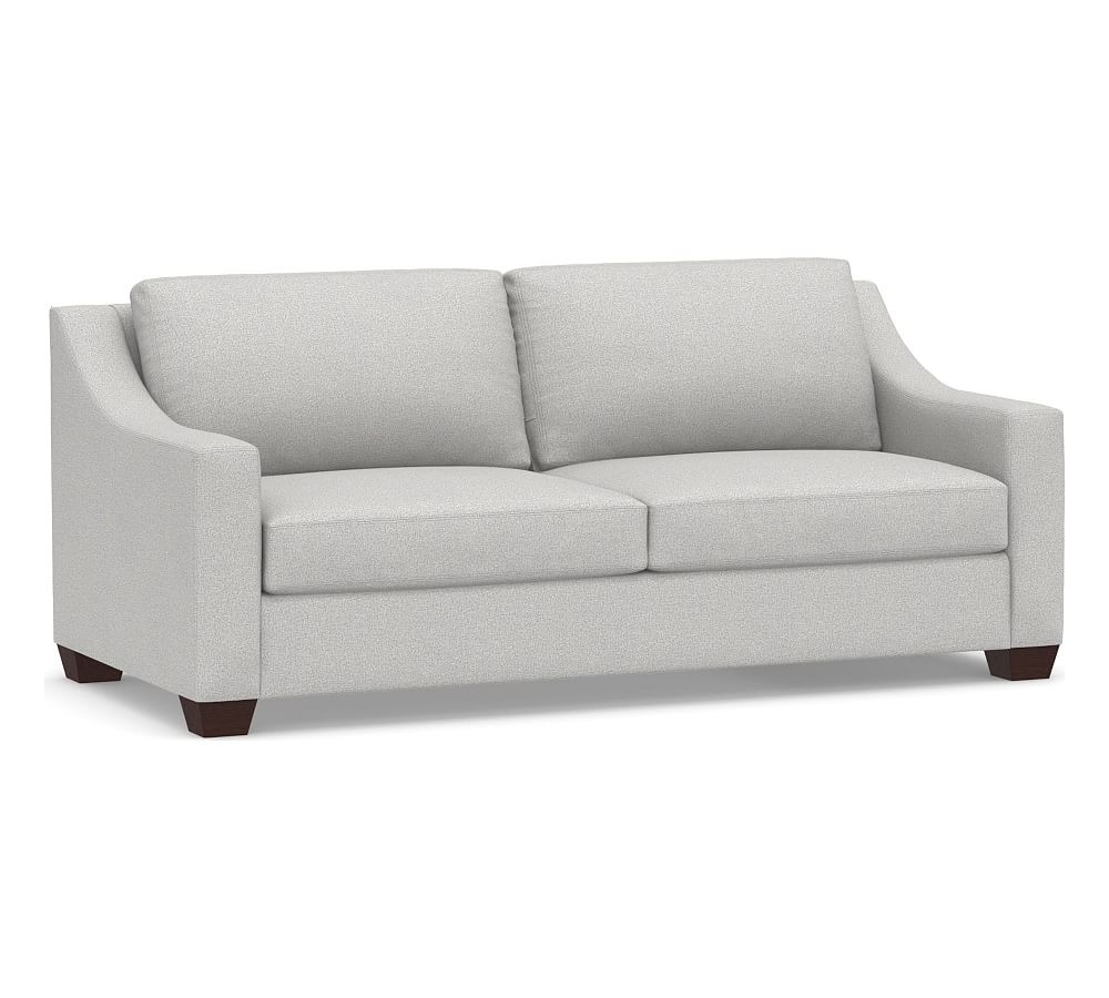 York Slope Arm Upholstered Sofa 80.5", Down Blend Wrapped Cushions, Park Weave Ash - Image 0