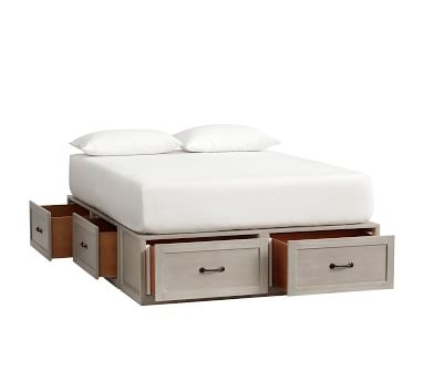 Stratton Storage Platform Bed with Drawers, King/Cal. King, Pure White - Image 4